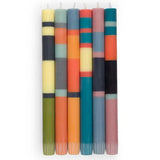 Mixed Wide Striped , Eco Dinner Candles,