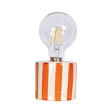 Orange Stripe Led Decoration with Batteries D8.8 H17.5cm