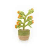 Handmade Felt Happy Houseplants Artificial Plant Orange Bloom 17.5 cm