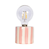 Pink Stripe Led Decoration with Batteries D8.8 H17.5cm