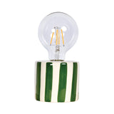 Green  Stripe Led Decoration with Batteries D8.8 H17.5cm