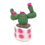 Handmade Felt Cactus in spotty pot Standing Plant 8cm x 19cm