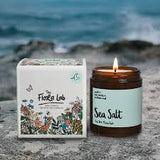 Sea Salt Handpoured Natural-Wax Candle | Coastal Fresh Soy Wax Candle 35 hour burn