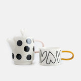 Spot/Heart 'tea For One' Boxed Teapot & Cup Set