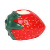 Hand-Painted Strawberry Ceramic Candle Holder