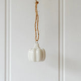 White Hanging Stoneware Pumpkin L3cm / W2cm / H2cm