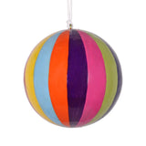 Swirl Papier-Mâché Bauble 7cm, Red & White
